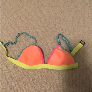 Neon Colorblock Triangl bathing suit top